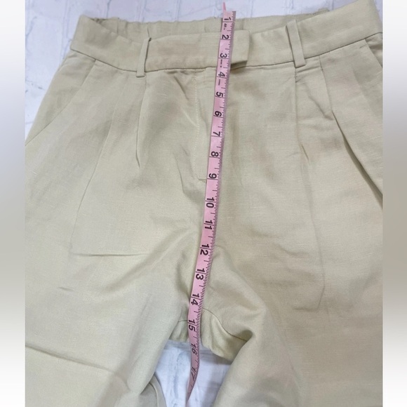 H&M Women’s Pale Green Linen Blend Ankle Length Pleated Dress Pants Size 10 NEW - Picture 9 of 15